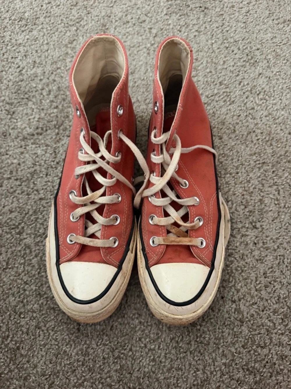 Converse Women’s High-Top Orange Sneakers - Picture 3 of 5
